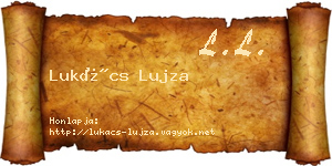 Lukács Lujza névjegykártya